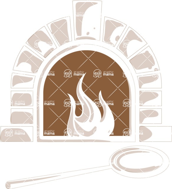 Italy Themed Graphic Collection - Pizza Oven Illustration